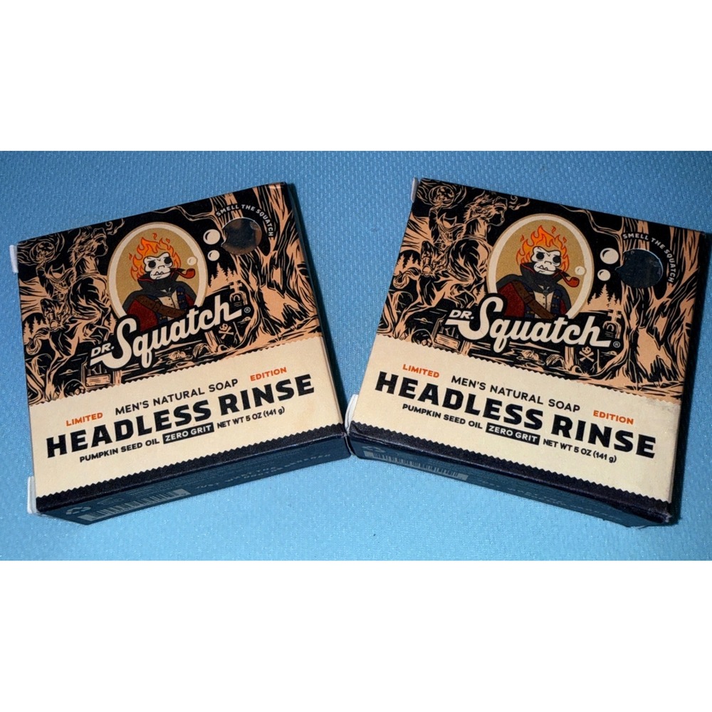 Dr. Squatch Headless Rinse Soap Men 5oz 2pk NEW Limited Edition Wicked Pumpkin